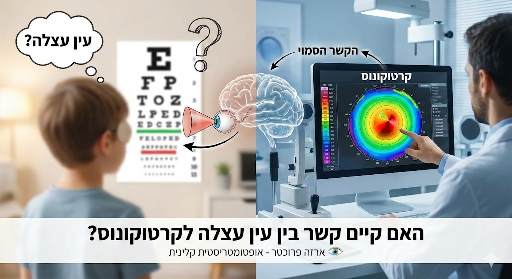 האם קיים קשר בין עין עצלה לקרטוקונוס האם קיים קשר בין עין עצלה לקרטוקונוס